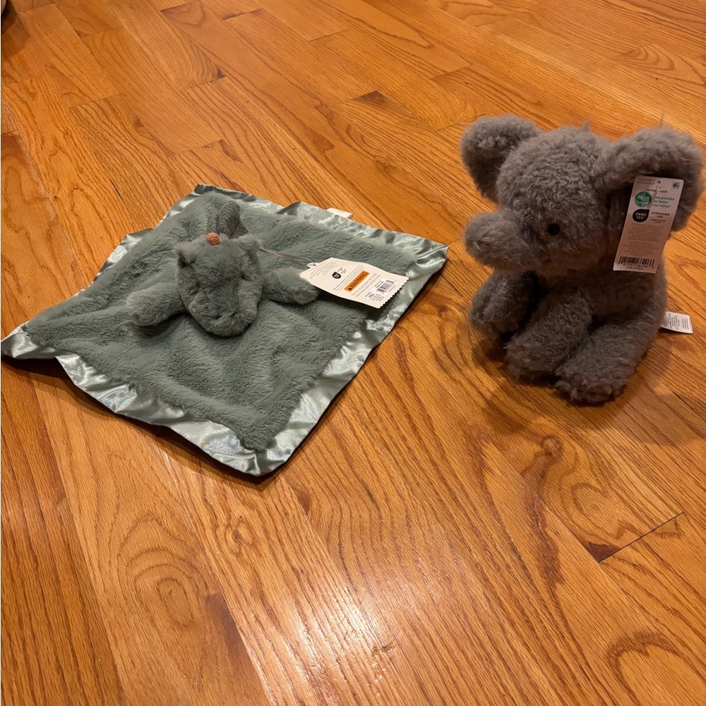 2 NWOT Lovies - Carter’s fuzzy elephant and Cloud Island dragon security blanket